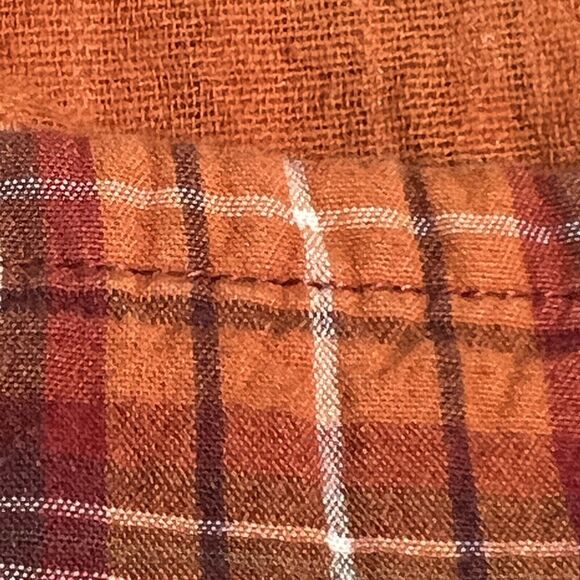 VTG TOMMY Jeans HILFIGER Shirt Mens Medium Orange Plaid Quilted Lined LS Button - Picture 13 of 16